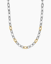 DY Madison® Chain Necklace in Sterling Silver with 18K Yellow Gold, 11mm